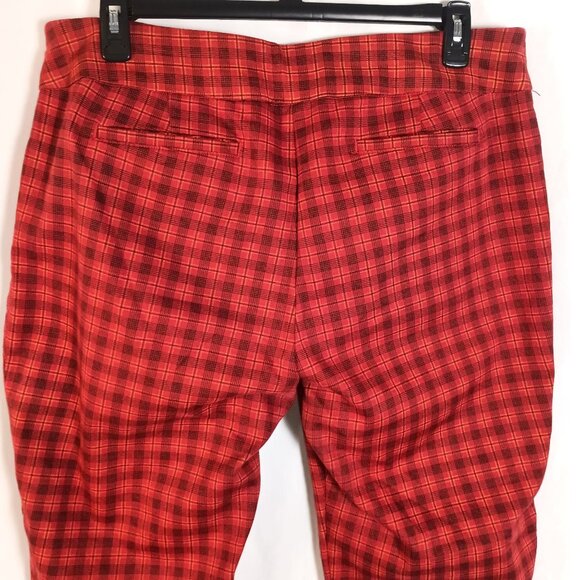 Croft & Barrow Effortless Stretch Pants Sz 18 Short Red Plaid Pull On Comfort - Picture 3 of 5